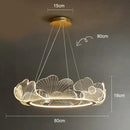 Modern gold lotus leaf chandelier living room pendant light