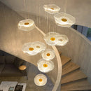 Modern nordic white lotus leaf chandelier living room light