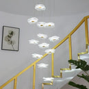 Modern nordic white lotus leaf chandelier living room light