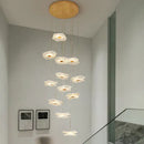 Modern nordic white lotus leaf chandelier living room light