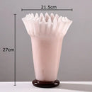 DecorBites™ Lotus Leaf Edge Glass Vase: Table Flower Arrangement Room Decor Aesthetic