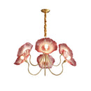DecorBites™ Lotus Leaf Glass Ceiling Chandelier with E14 Bulb