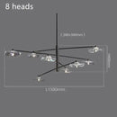 DecorBites™ Lotus Leaf Glass Iron Chandelier for Bedroom Living Room Hall Lighting