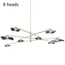 DecorBites™ Lotus Leaf Glass Iron Chandelier for Bedroom Living Room Hall Lighting