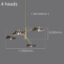 DecorBites™ Lotus Leaf Glass Iron Chandelier for Bedroom Living Room Hall Lighting