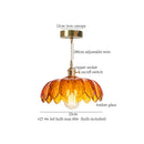 Japanese brass leaf glass led pendant light dining room