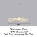 Modern white leaf hat chandelier for living room wireframe pendant