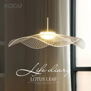 Modern white leaf hat chandelier for living room wireframe pendant