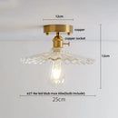 DecorBites™ Lotus Leaf LED Ceiling Lamp Purple Glass Nordic Copper Interior Lighting
