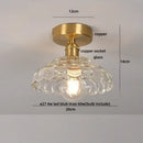 DecorBites™ Lotus Leaf LED Ceiling Lamp Purple Glass Nordic Copper Interior Lighting