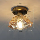 DecorBites™ Lotus Leaf LED Ceiling Lamp Purple Glass Nordic Copper Interior Lighting