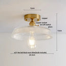 DecorBites™ Lotus Leaf LED Ceiling Lamp Purple Glass Nordic Copper Interior Lighting