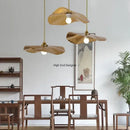 Modern gold hammered lotus leaf led chandelier for dining room