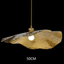 Modern gold hammered lotus leaf led chandelier for dining room
