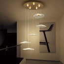Modern gold lotus leaf led pendant chandelier for living room