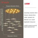 Modern gold lotus leaf led pendant chandelier for living room