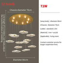 Modern gold lotus leaf led pendant chandelier for living room