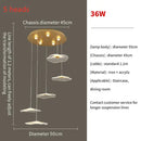 Modern gold lotus leaf led pendant chandelier for living room