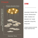 Modern gold lotus leaf led pendant chandelier for living room