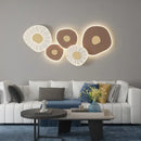 Modern geometric white & brown lotus leaf led wall light bedroom