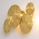 Gold lotus leaf wall lights living room glass sconce
