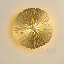 Industrial golden lotus leaf led wall sconce living room light