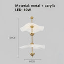 Modern lotus leaf pendant lamp gold and white dining room lighting