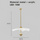 Modern lotus leaf pendant lamp gold and white dining room lighting