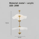 Modern lotus leaf pendant lamp gold and white dining room lighting