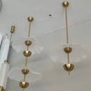 Modern lotus leaf pendant lamp gold and white dining room lighting