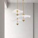 Modern lotus leaf pendant lamp gold and white dining room lighting