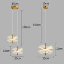 Modern white and gold lotus leaf pendant lights bedroom art chandelier
