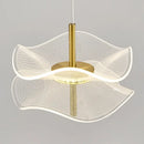 Modern white and gold lotus leaf pendant lights bedroom art chandelier