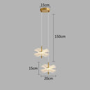 Modern white and gold lotus leaf pendant lights bedroom art chandelier