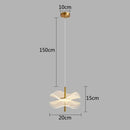 Modern white and gold lotus leaf pendant lights bedroom art chandelier