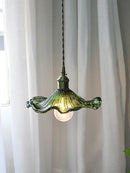 Modern green lotus leaf pendant light for dining room
