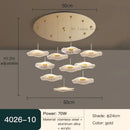 Modern white lotus leaf spiral staircase chandelier living room light