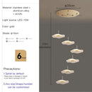 Modern white lotus leaf spiral staircase chandelier living room light