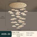 Modern white lotus leaf spiral staircase chandelier living room light