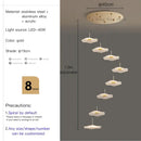 Modern white lotus leaf spiral staircase chandelier living room light