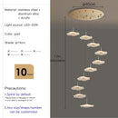 Modern white lotus leaf spiral staircase chandelier living room light