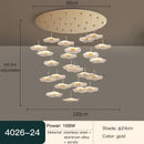 Modern white lotus leaf spiral staircase chandelier living room light