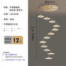 Modern white lotus leaf spiral staircase chandelier living room light