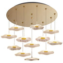 Modern white lotus leaf spiral staircase chandelier living room light