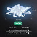 Art deco white & blue lotus led chandelier living room light