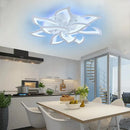 Art deco white & blue lotus led chandelier living room light