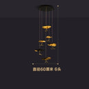 DecorBites™ Lotus Staircase LED Chandelier - Multi-Head Copper Black Gold Hanging Lamp
