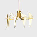 DecorBites™ Love Bird Chandelier Lighting - White Gold Designer Lustre for Dining Room