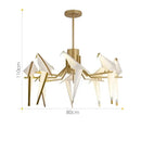 Modern gold origami crane led wall sconce bedroom light
