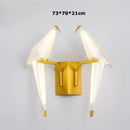 Modern gold origami crane led wall sconce bedroom light